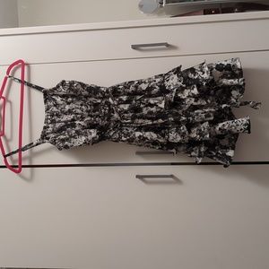 Beautiful black and white ruffled dress